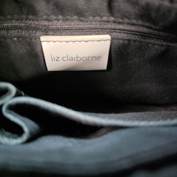 LIZ CLAIBORNE Black Leather Shoulder Bag - Picture 8 of 15